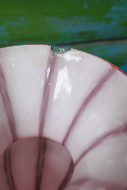 Pink & Green Blown Glass Vase