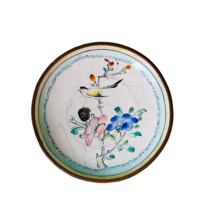 Cloisonne Mini Dish with Birds & Flowers