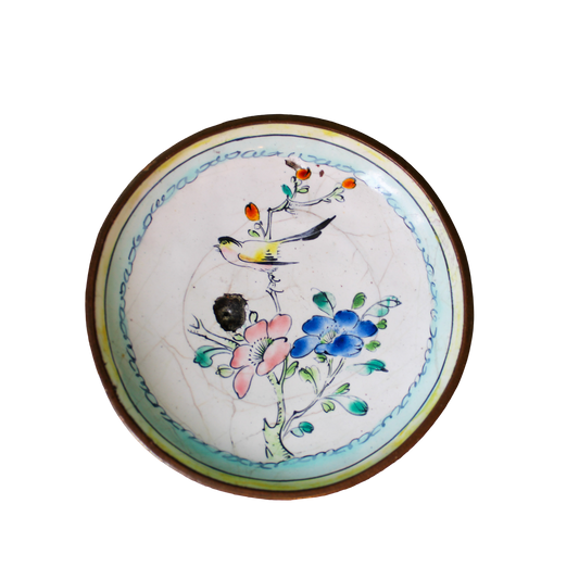 Cloisonne Mini Dish with Birds & Flowers