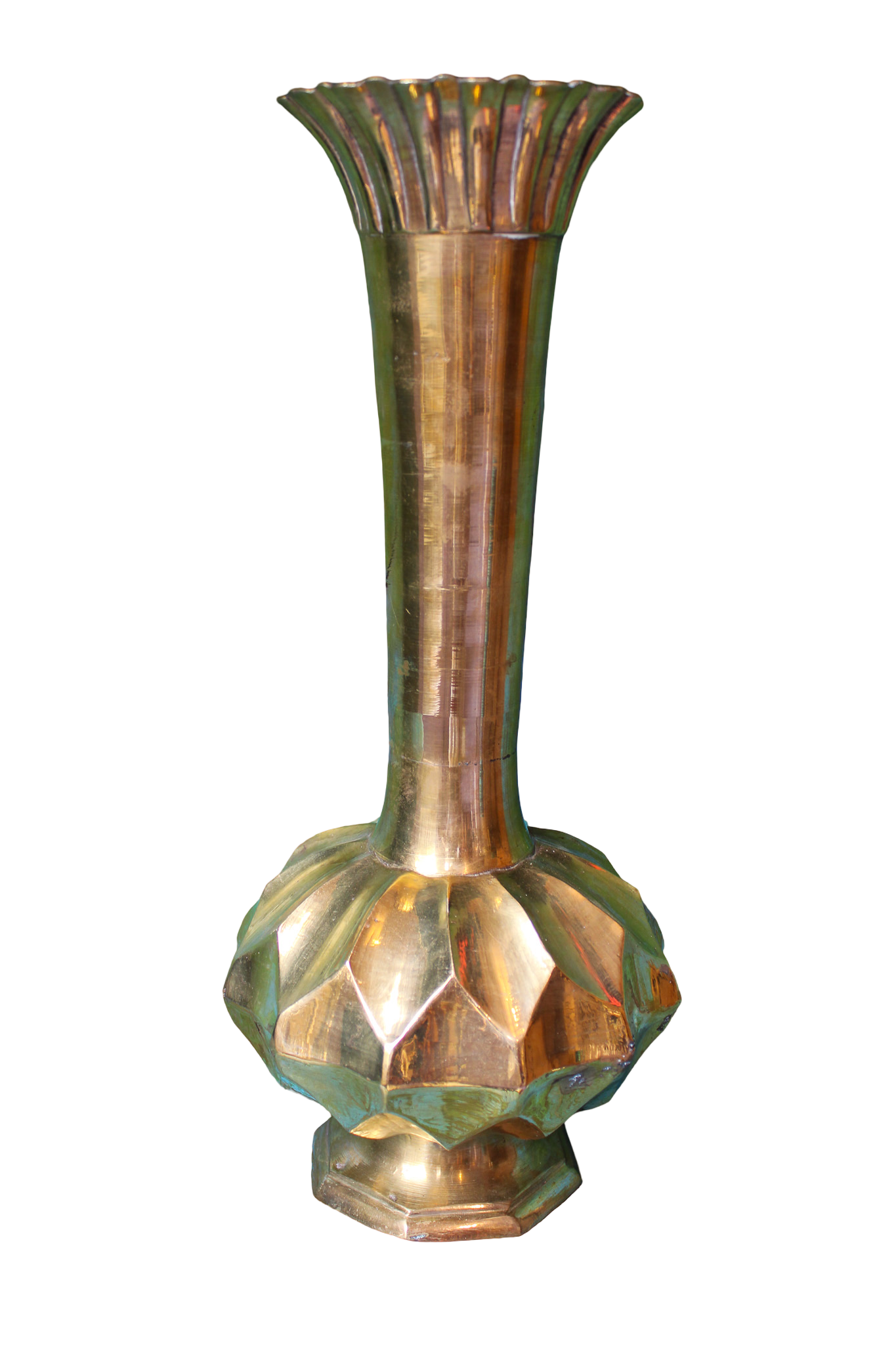 Geometric Brass Tulip Vase