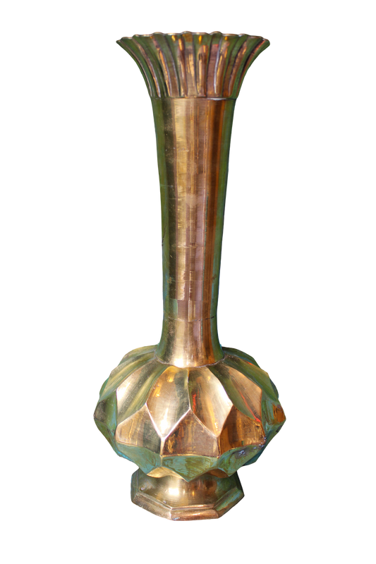 Geometric Brass Tulip Vase