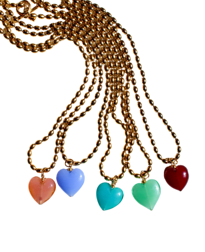 Bacio Murano Glass Heart Necklace