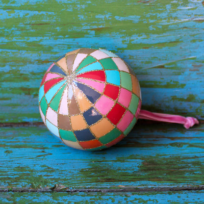 Colorful Multi Check Bauble Ornament