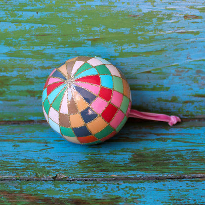 Colorful Multi Check Bauble Ornament