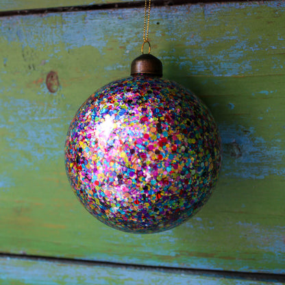 Glitter Confetti Bauble Ornaments