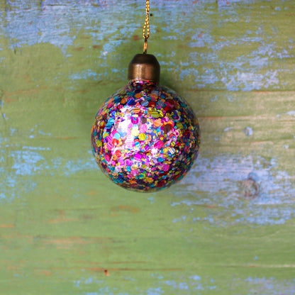 Glitter Confetti Bauble Ornaments