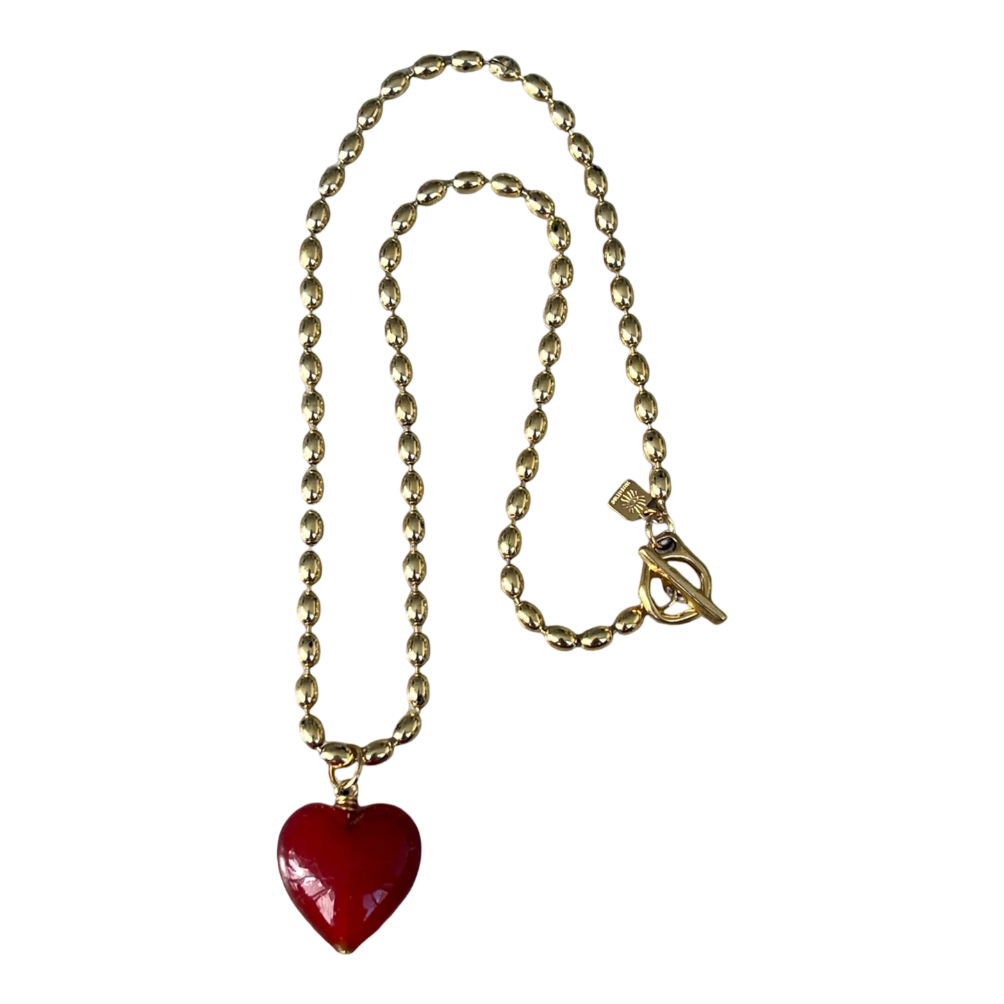Bacio Murano Glass Heart Necklace