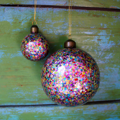 Glitter Confetti Bauble Ornaments