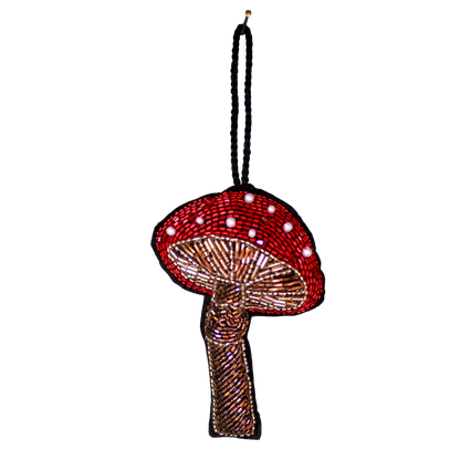 Beaded Mushroom Ornament