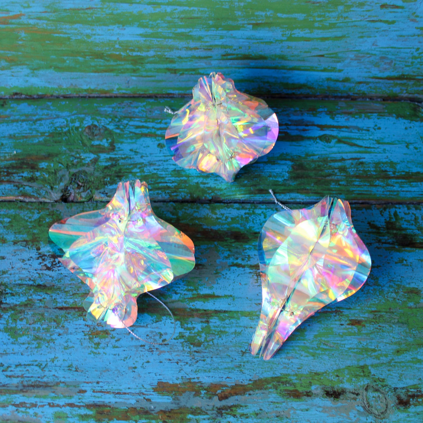 Iridescent Spindle Ornaments