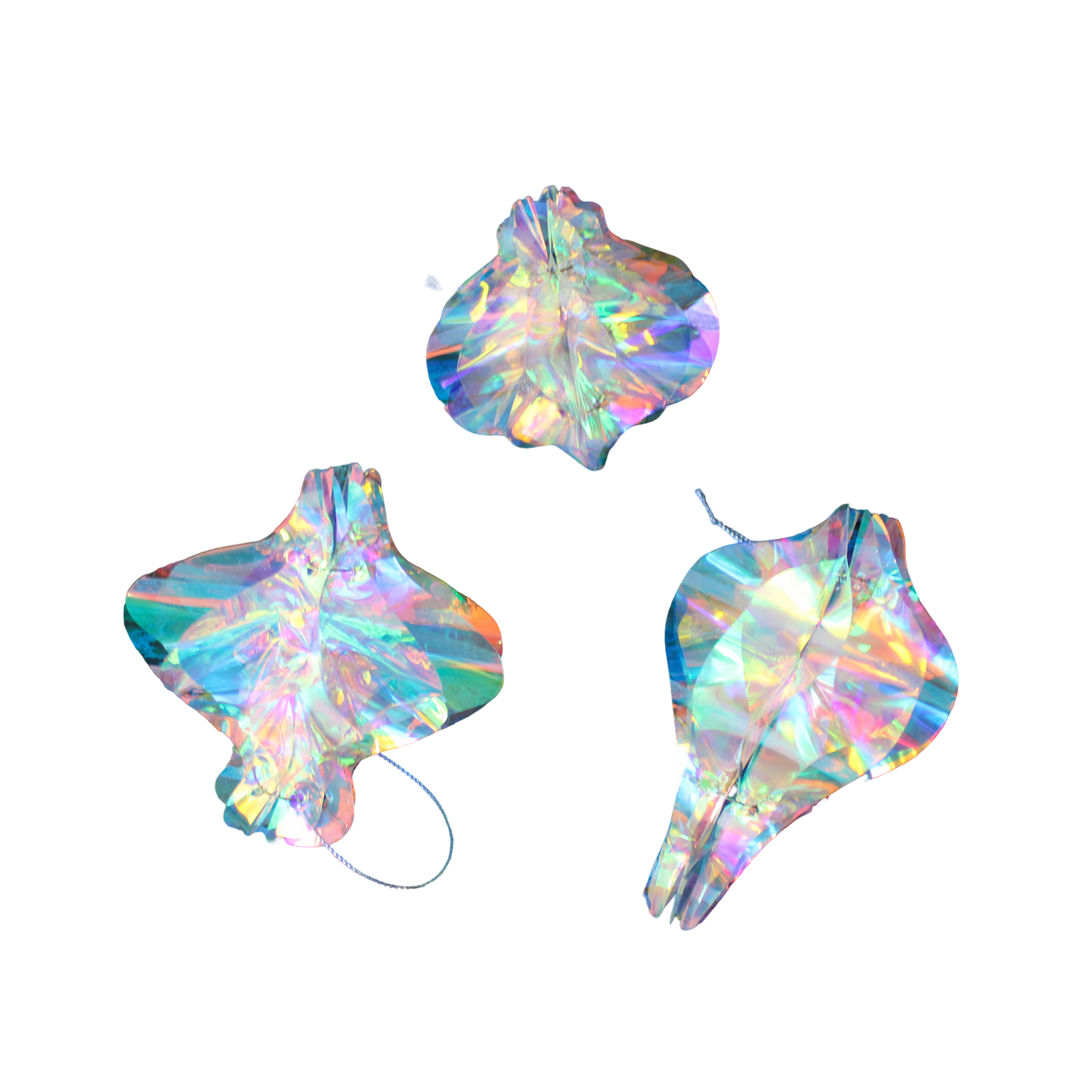 Iridescent Spindle Ornaments