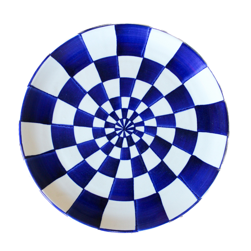Duncan Todd Blue Checker Platter