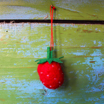 Felt Strawberry Ornament