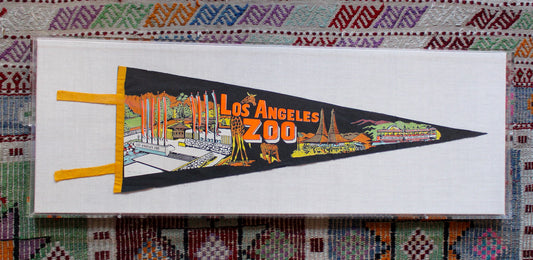 Framed Vintage Souvenir Pennant Flag - Los Angeles Zoo