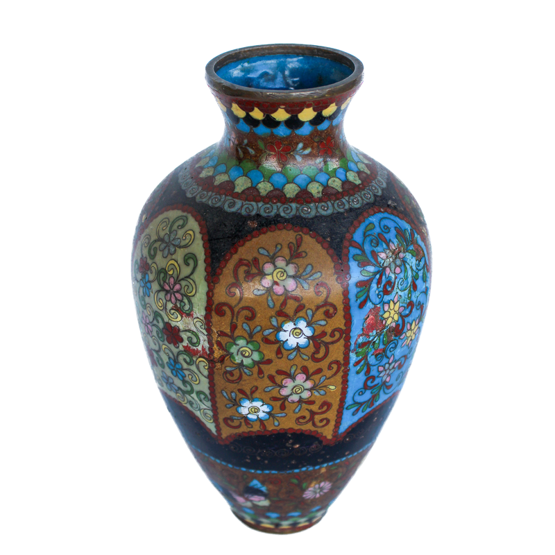 Cloisonné Vase with Butterfly Detail