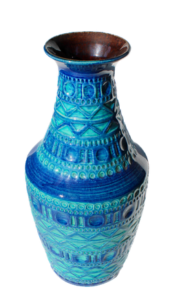 Bay Keramik West German Mid Century Vase - Blue
