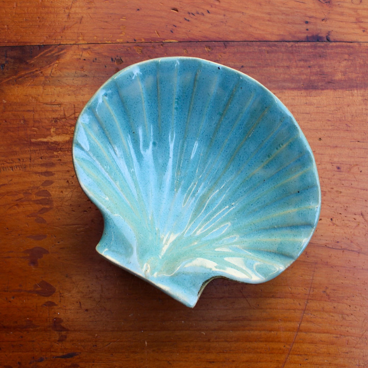 Green Ceramic Shell Dish