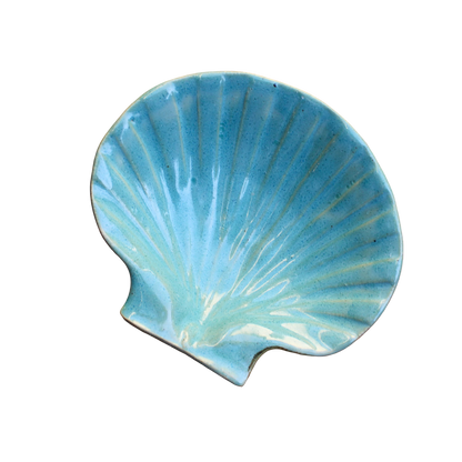 Green Ceramic Shell Dish