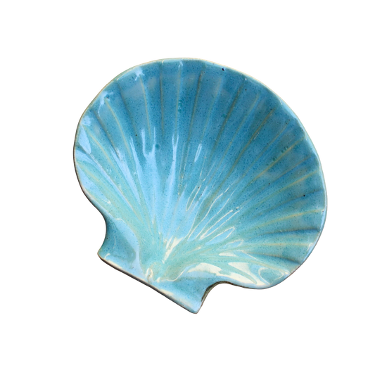 Green Ceramic Shell Dish