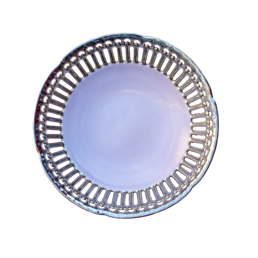 Purple & Silver Plated Cutout Dish