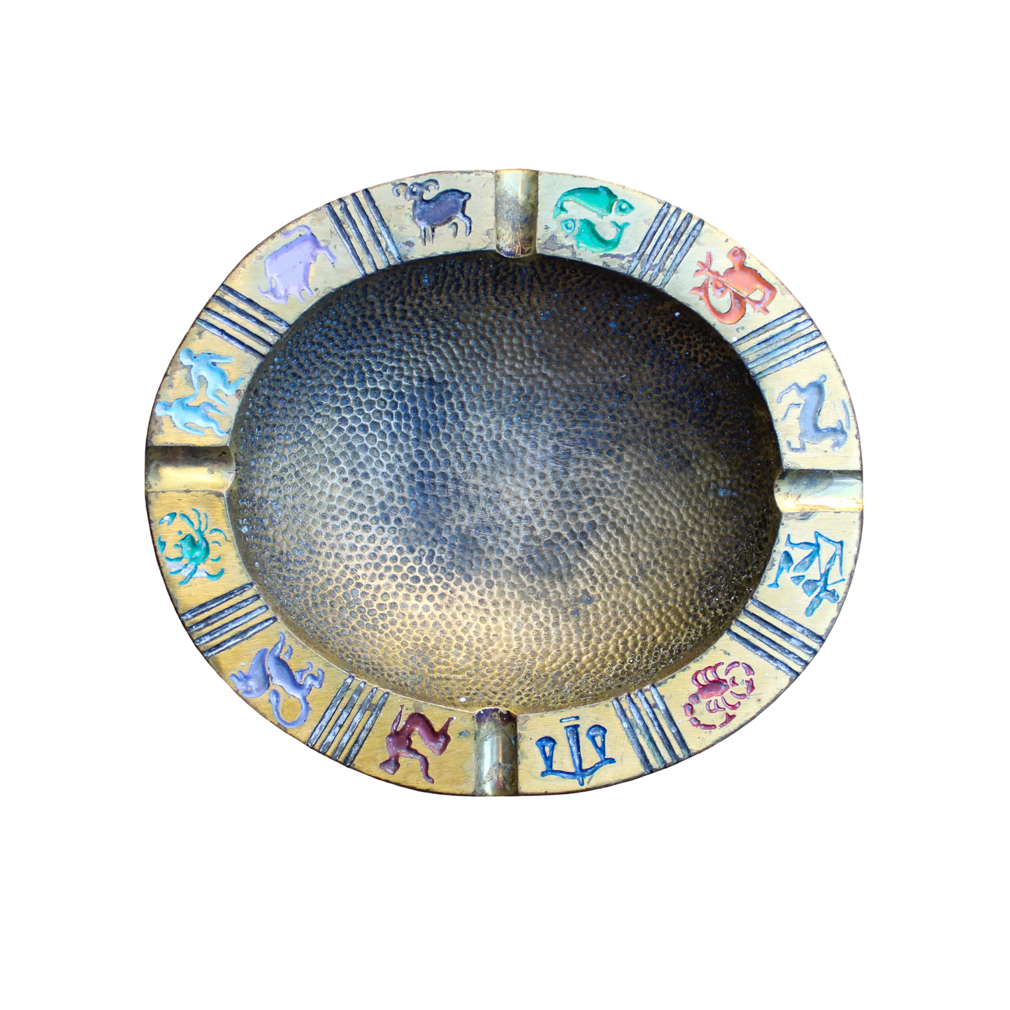 Mid Century Brass Zodiac Ashtray