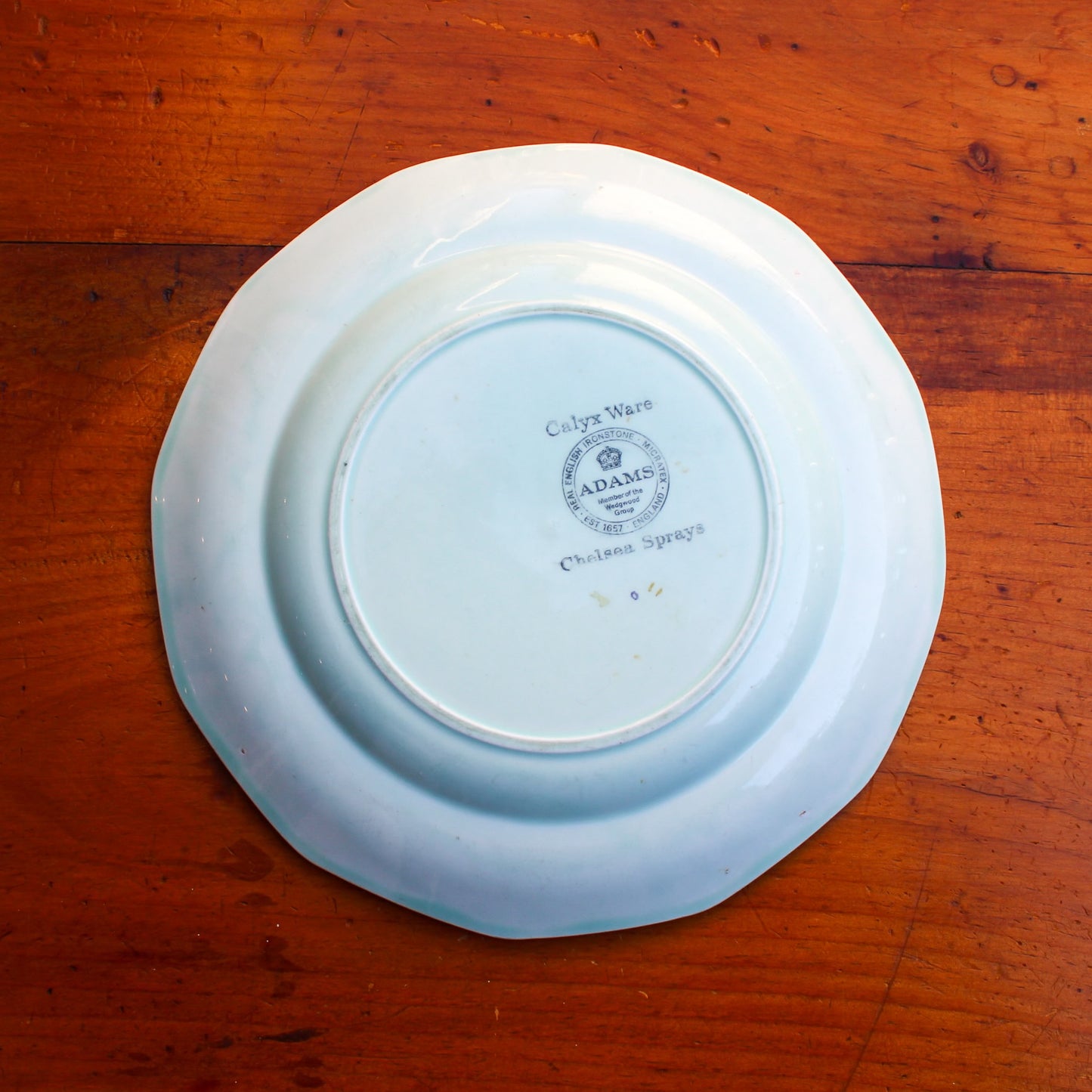 1910-1930s English Ironstone Adams Calyx Ware Chelsea Sprays Dessert Plate