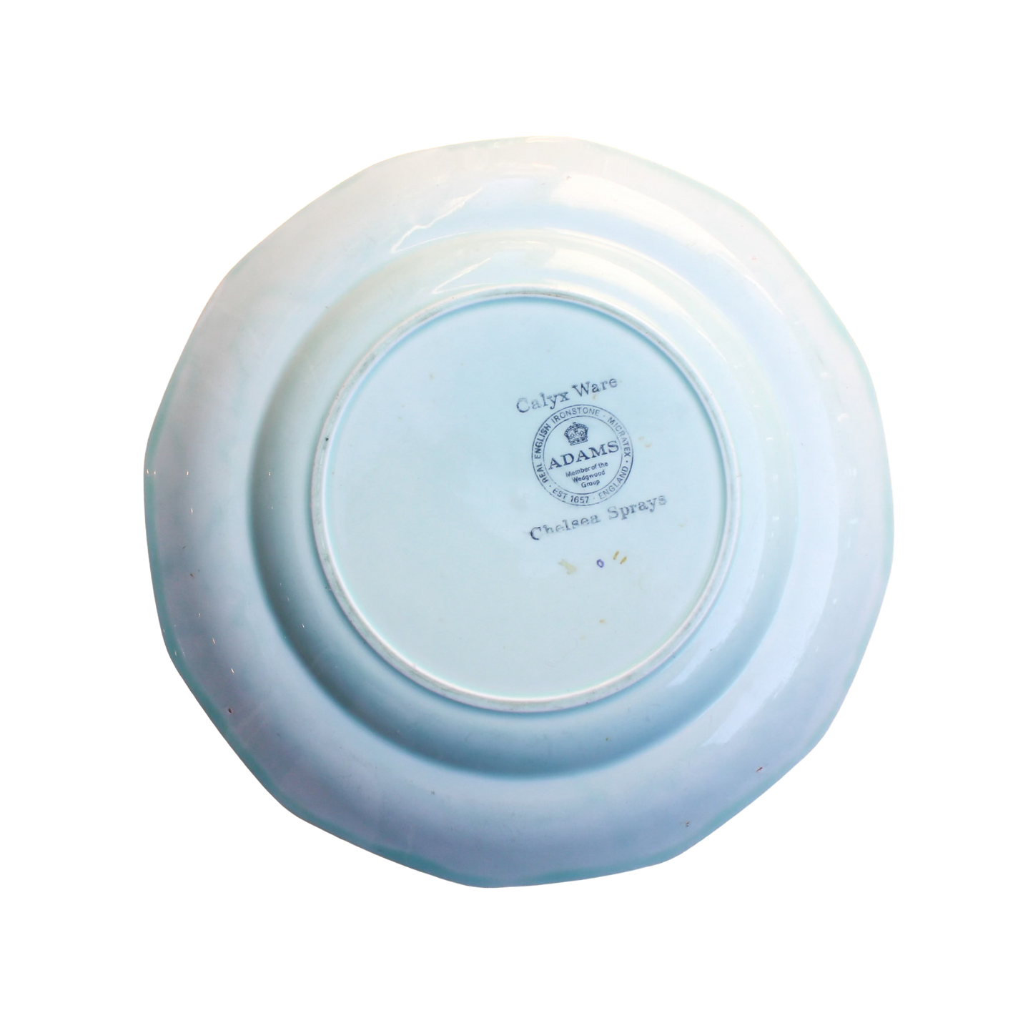 1910-1930s English Ironstone Adams Calyx Ware Chelsea Sprays Dessert Plate