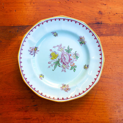 1910-1930s English Ironstone Adams Calyx Ware Chelsea Sprays Dessert Plate