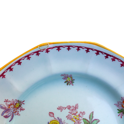 1910-1930s English Ironstone Adams Calyx Ware Chelsea Sprays Dessert Plate