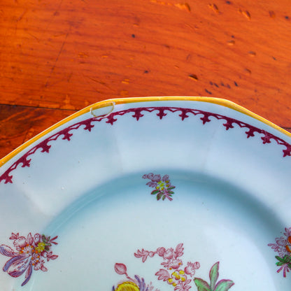 1910-1930s English Ironstone Adams Calyx Ware Chelsea Sprays Dessert Plate