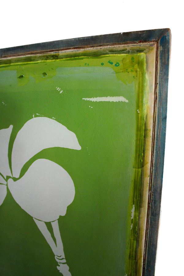 Green Floral Abstract Silk Screen