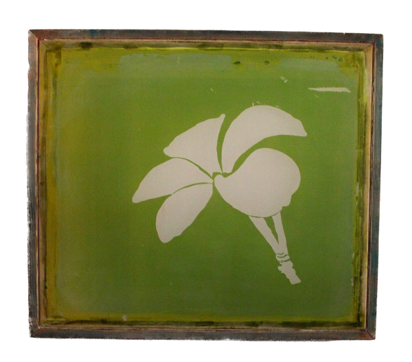 Green Floral Abstract Silk Screen