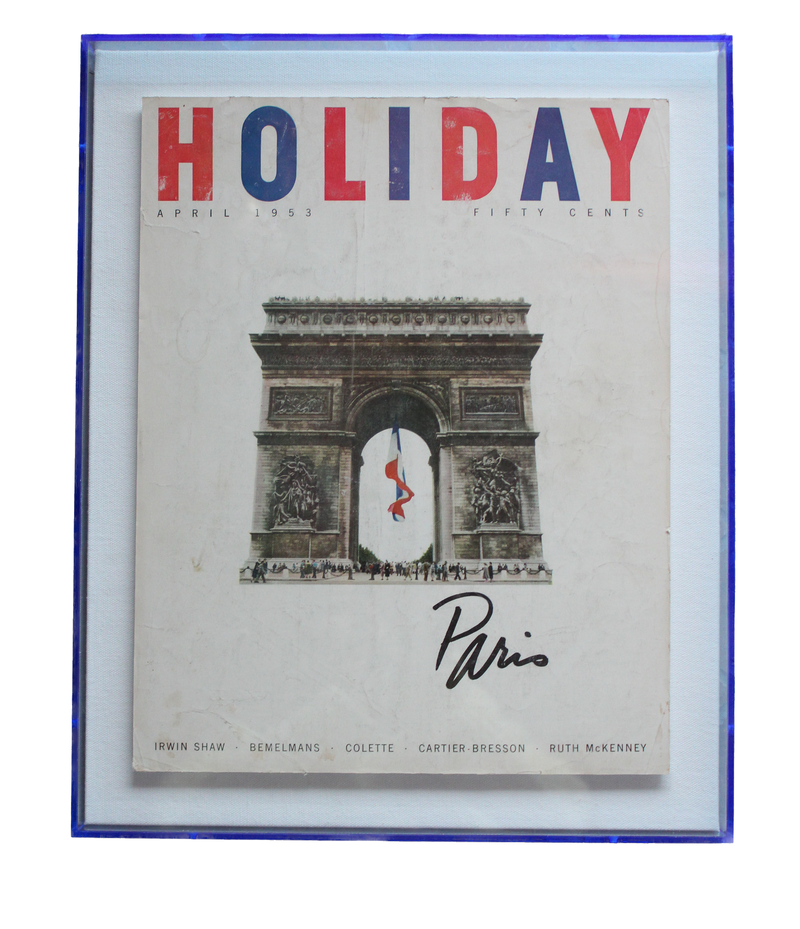 Framed Holiday Magazine Cover - April 1953, "Paris" (Blue Frame)