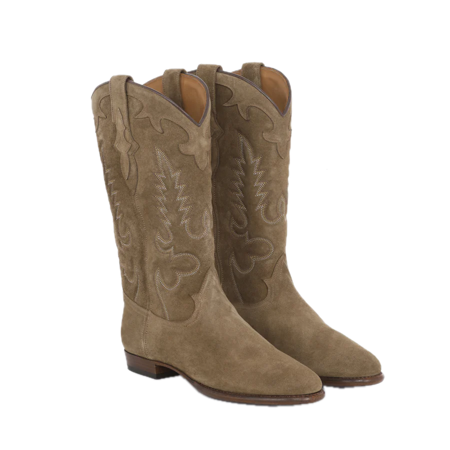 Midnight Suede Cowboy Boots -  Chestnut