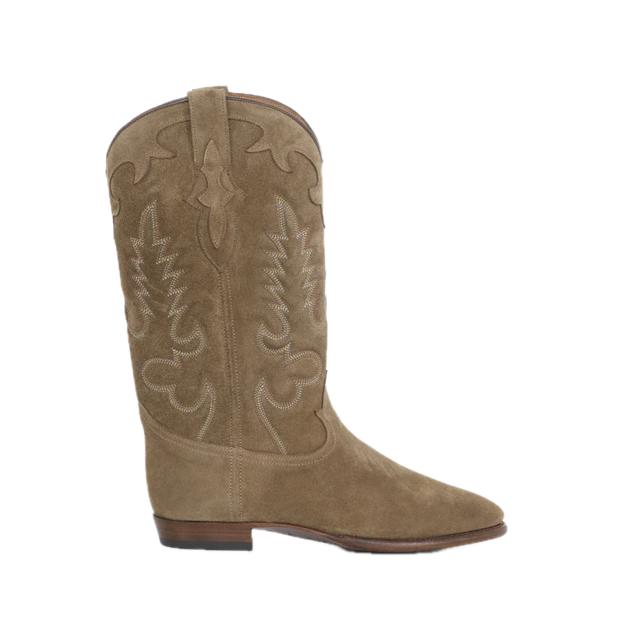 Midnight Suede Cowboy Boots -  Chestnut
