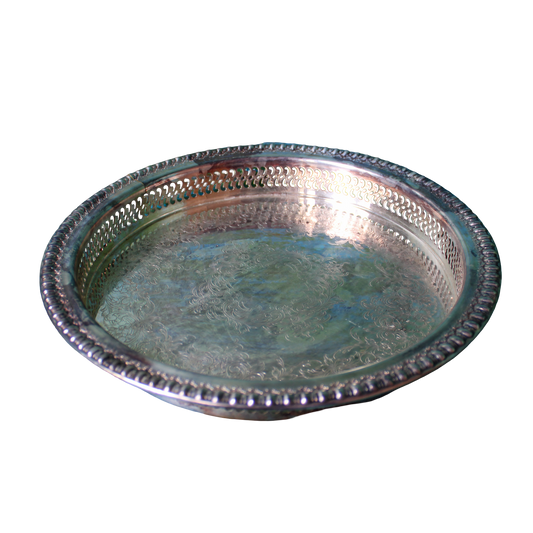 Webster Wilcox Round Silverplate Tray
