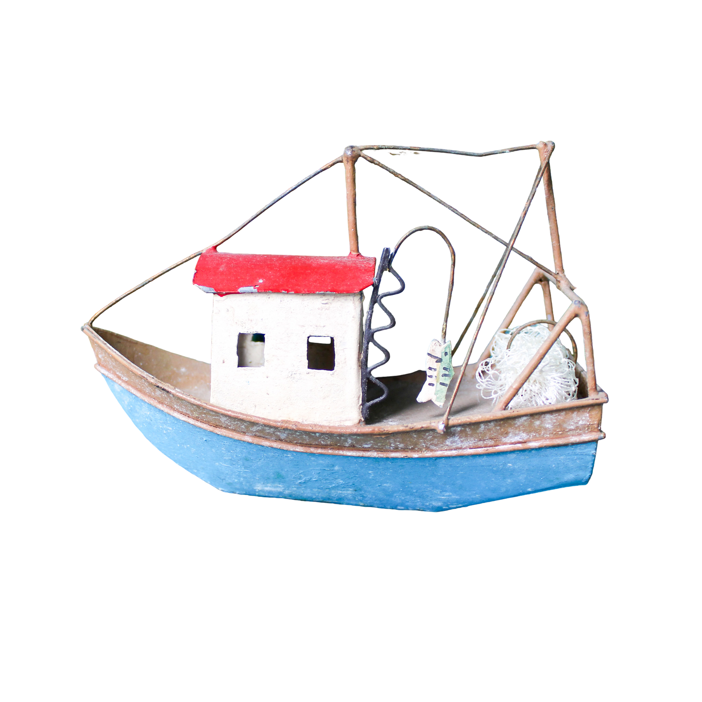 Tin Mini Fishing Boat Object