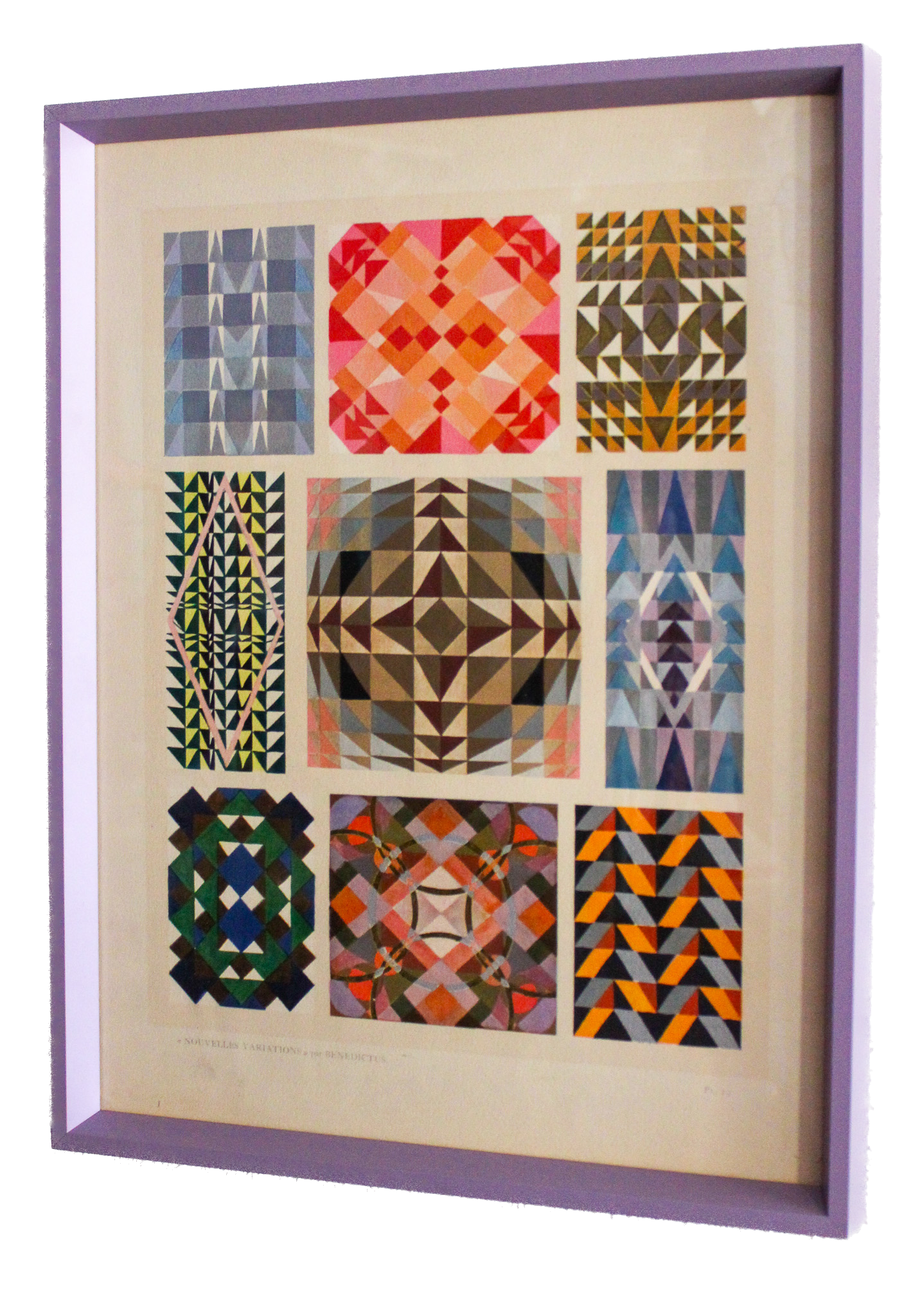 Framed 1928 Edouard Benedictus "Nouvelles Variations" Lithograph