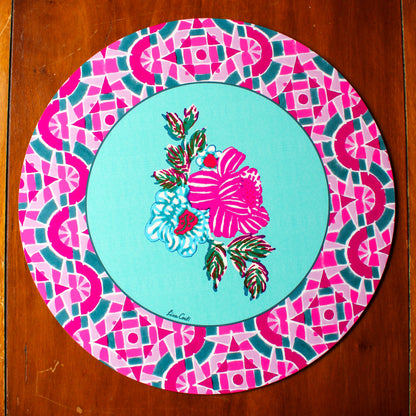 Amer Rose Placemat - Aqua