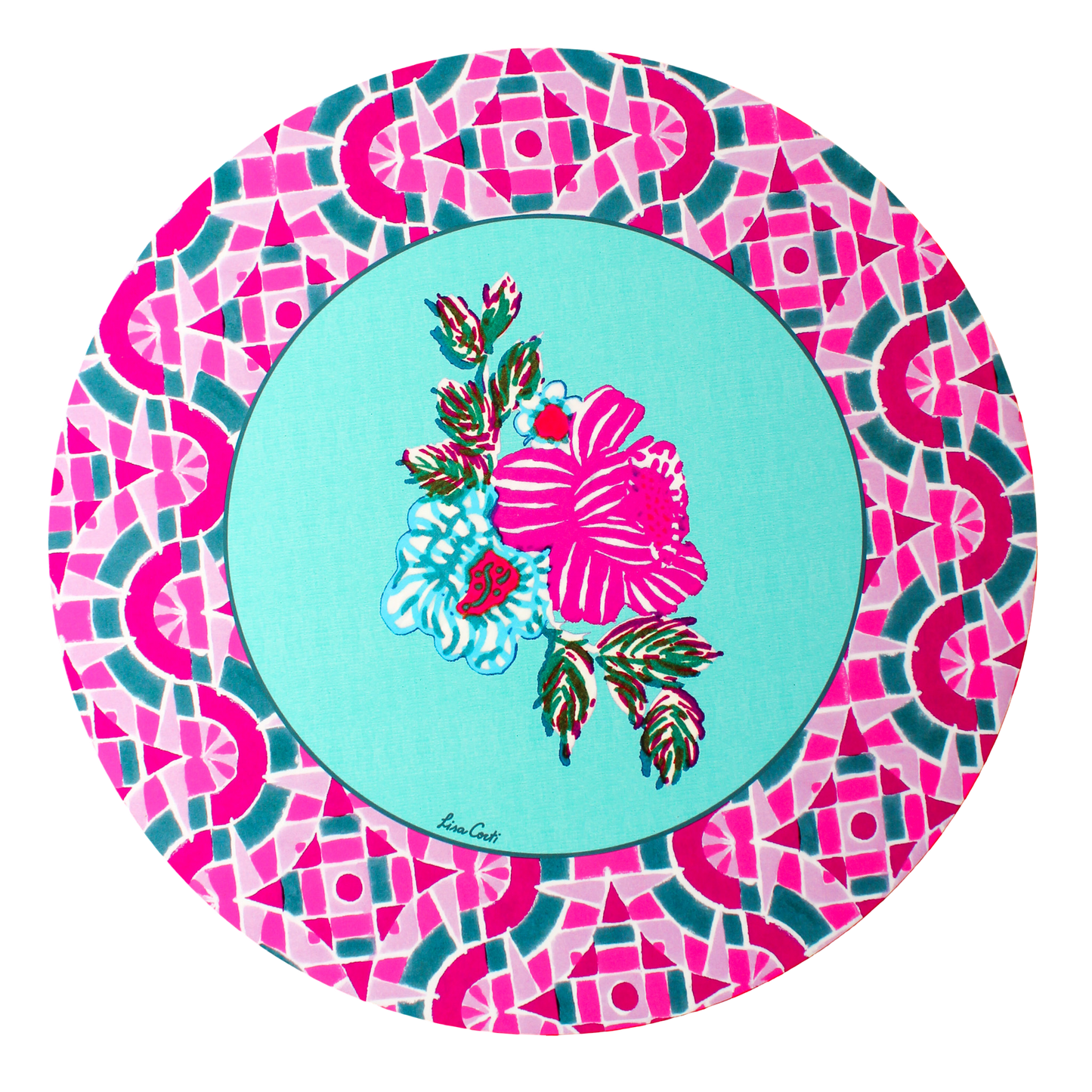 Amer Rose Placemat - Aqua