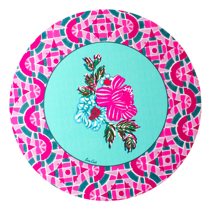 Amer Rose Placemat - Aqua