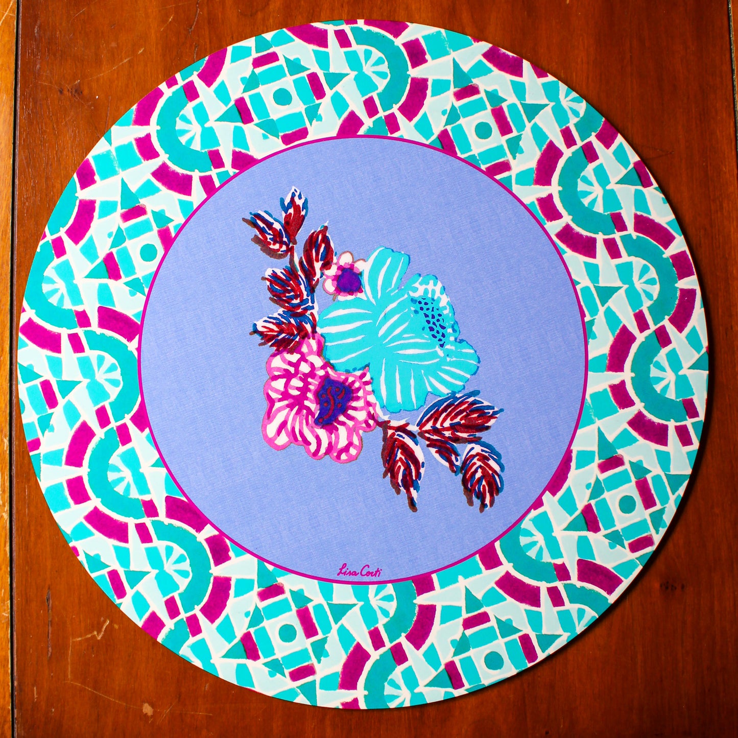 Amer Rose Placemat - Plumbago
