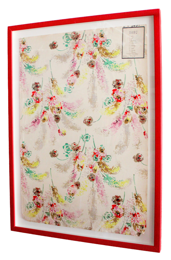Framed Original Floral Wallpaper Sample "1097"