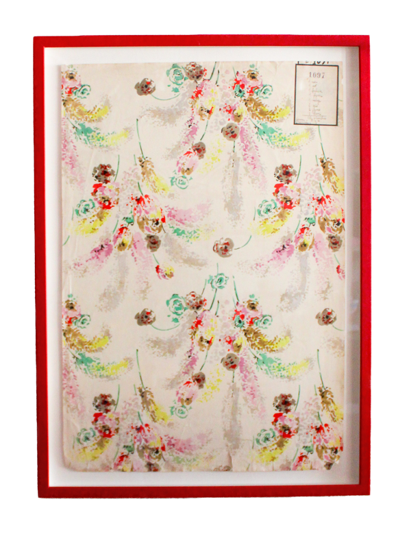 Framed Original Floral Wallpaper Sample "1097"