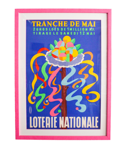 Framed 1962 Loterie Nationale Poster "Tranche de Mai"