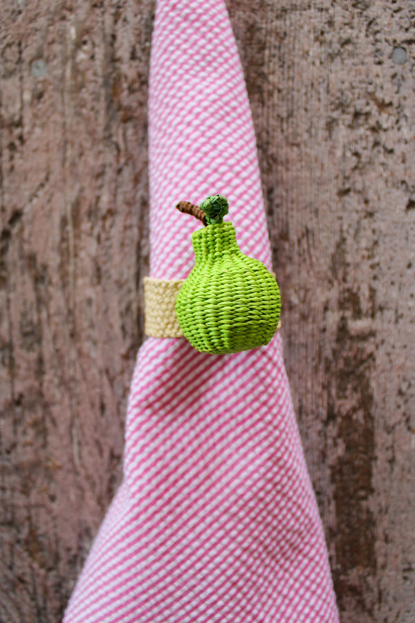 Woven Fruit Napkin Ring - Pear