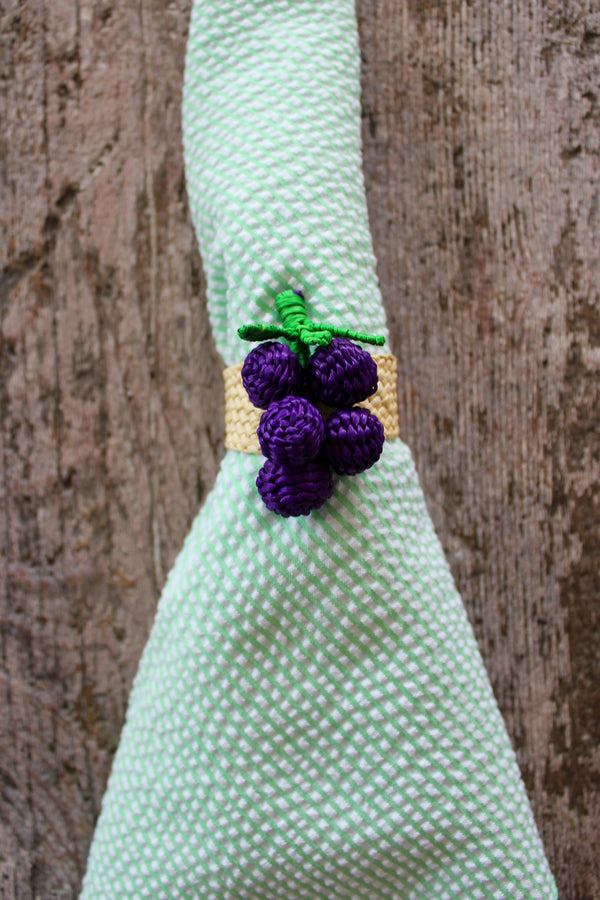 Woven Fruit Napkin Ring - Grapes