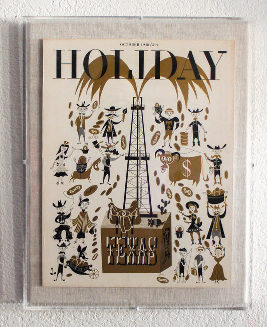 Framed Holiday Magazine Cover - October 1948, "Texas " (Orange Frame)