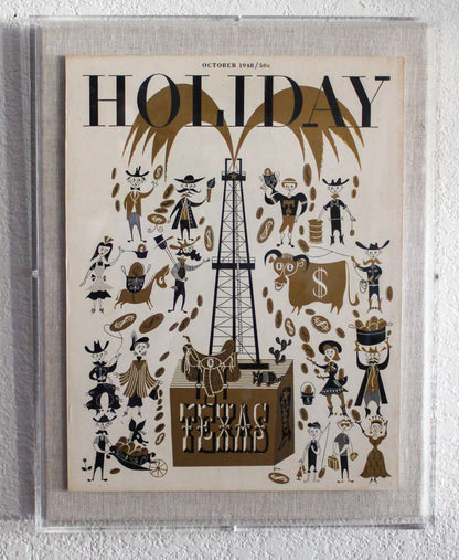 Framed Holiday Magazine Cover - October 1948, "Texas " (Orange Frame)