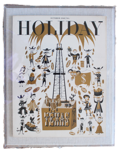 Framed Holiday Magazine Cover - October 1948, "Texas " (Orange Frame)